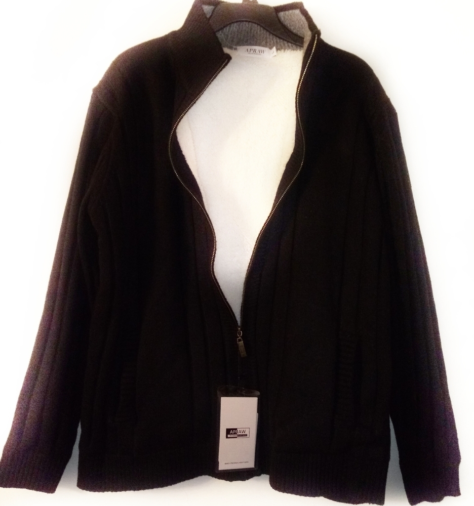 APRAW Men's Casual fleeced lined Cardigan …